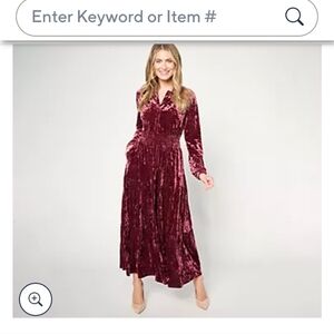 Belle BOHO, Kim Gravel Crushed Velvet Tiered Long Sleeve Dress. Meduim P SIZE PM